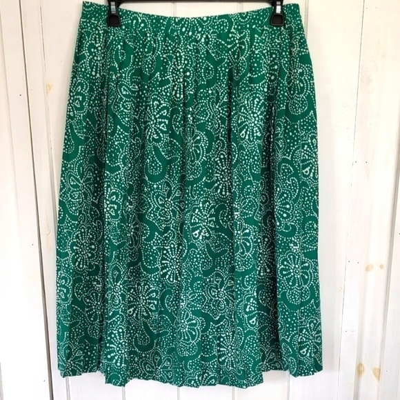 Vintage Floral Pattern Pleated Midi Skirt Size 16 - Picture 1 of 7